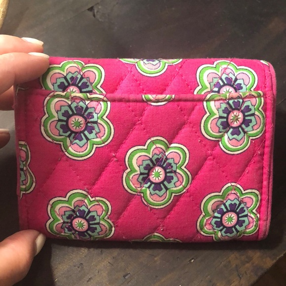 Vera Bradley Petite Tr-Fold Wallet - Pink Floral - Picture 2 of 8